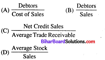 Bihar Board 12th Accountancy Objective Answers Chapter 10 Accounting Ratios - 5