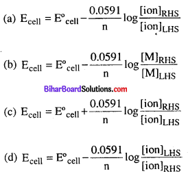 Bihar Board 12th Chemistry Objective Answers Chapter 3 वैद्युतरसायन 7