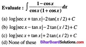 Bihar Board 12th Maths Objective Answers Chapter 7 Integrals Q16