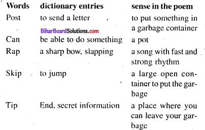 The Recycling Rap Poem Questions And Answers Bihar Board Class 8