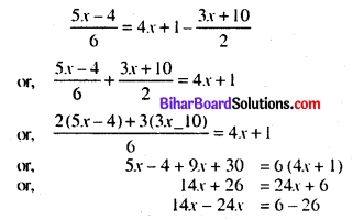 Bihar Board Class 8 Maths Solutions Chapter 2 एक चर वाले रैखिक समीकरण Ex 2.3 Q6.1