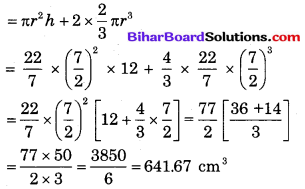 Bihar Board Class 10 Maths Solutions Chapter 13 पृष्ठीय क्षेत्रफल एवं आयतन Additional Questions LAQ 3.1