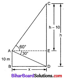 Bihar Board Class 10 Maths Solutions Chapter 9 त्रिकोणमिति के कुछ अनुप्रयोग Additional Questions LAQ 3