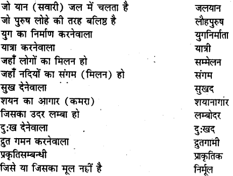 Bihar board class 9 hindi व्याकरण अनेक शब्दों के लिए एक शब्द - 12