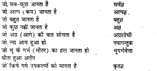 Bihar board class 9 hindi व्याकरण अनेक शब्दों के लिए एक शब्द - 3