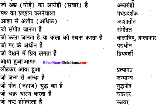 Bihar board class 9 hindi व्याकरण अनेक शब्दों के लिए एक शब्द - 6
