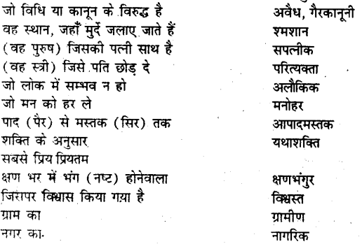Bihar board class 9 hindi व्याकरण अनेक शब्दों के लिए एक शब्द - 9