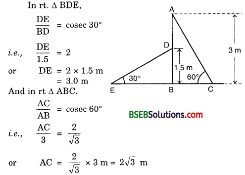 Bihar Board Class 10th Maths Solutions Chapter 9 Some Applications of Trigonometry Ex 9.1 3