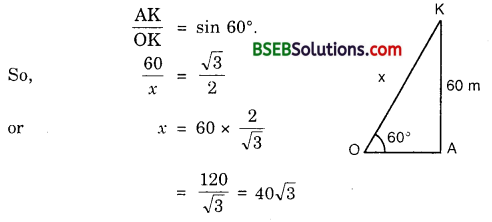 Bihar Board Class 10th Maths Solutions Chapter 9 Some Applications of Trigonometry Ex 9.1 5