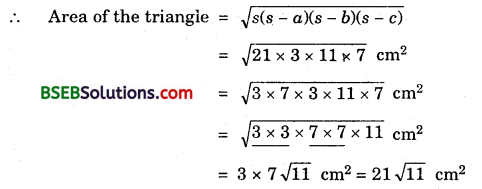 Bihar Board Class 9th Maths Solutions Chapter 12 Heron’s Formula Ex 12.1 7