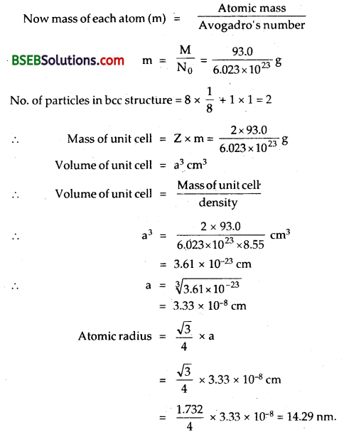 Bihar Board Class 12 Chemistry Solutions Chapter 1 The Solid State 12